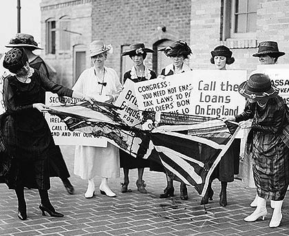 Protestors Tearing British Flag